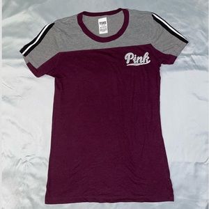 Victoria’s Secret/PINK maroon & gray t-shirt, size M
